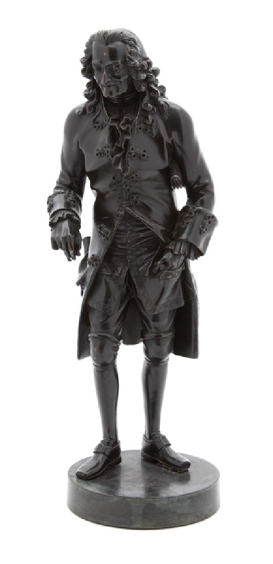 After Jean-Claude Rosset, (French, 1706-1786), Voltaire: After Jean-Claude Rosset (French, 1706-1786) Voltaire bronze Height 15 inches.