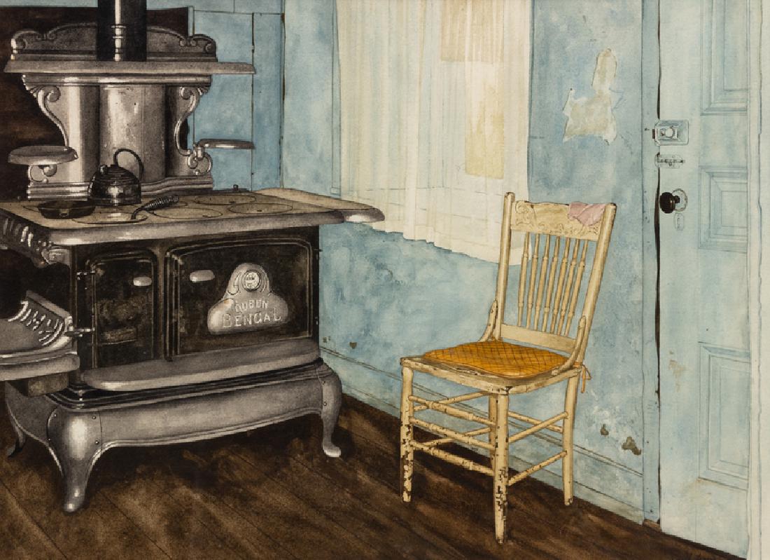 American Artist, Kitchen Interior, watercolor (1 of 1)