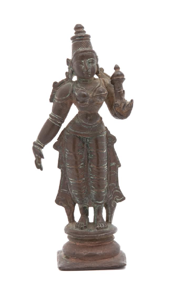 A Group of Three Indian Bronze Figures of Female (1 of 3)