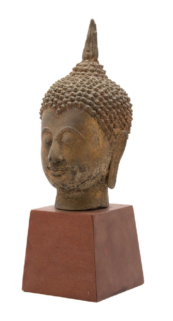 A Thai Parcel Gilt Bronze Head of Buddha  (1 of 2)