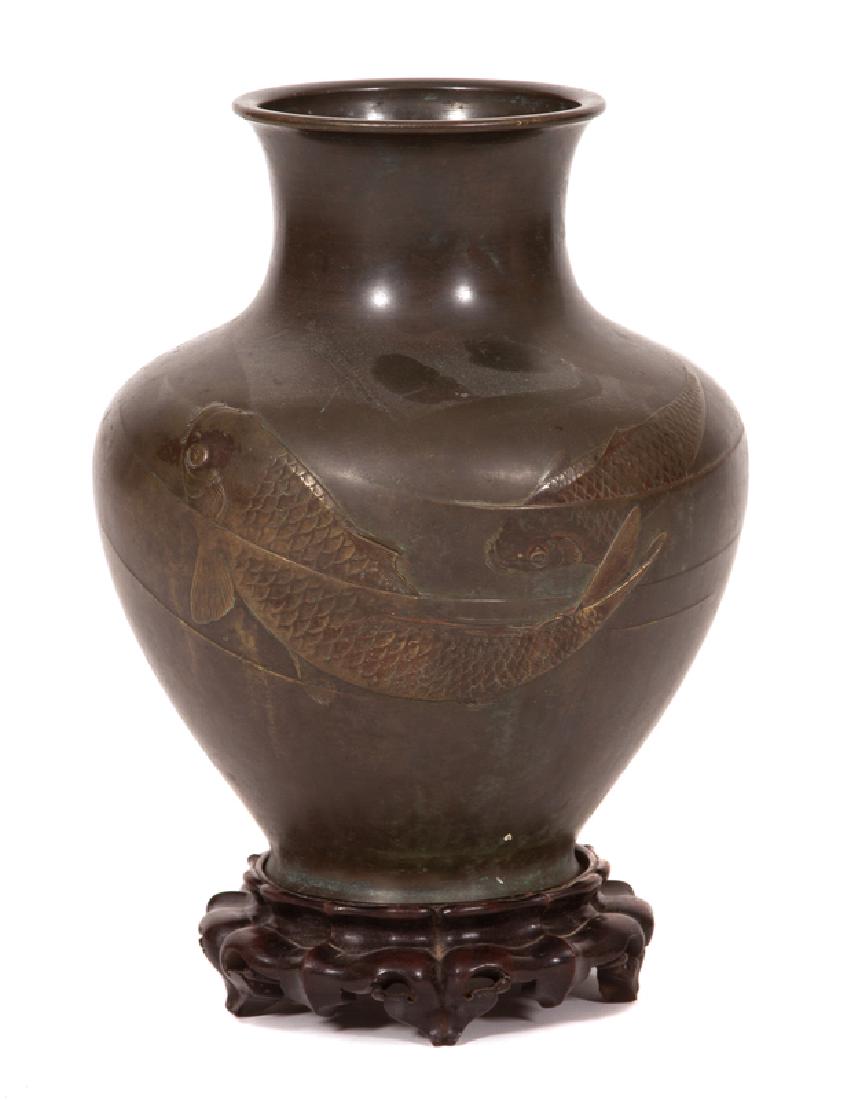 A Japanese Meiji Bronze Vase (1 of 1)