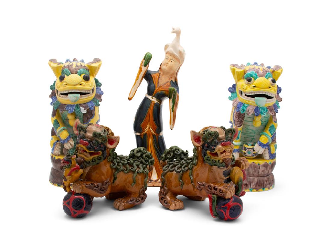 A Group of Chinese Glazed Ceramic Figures (1 of 1)