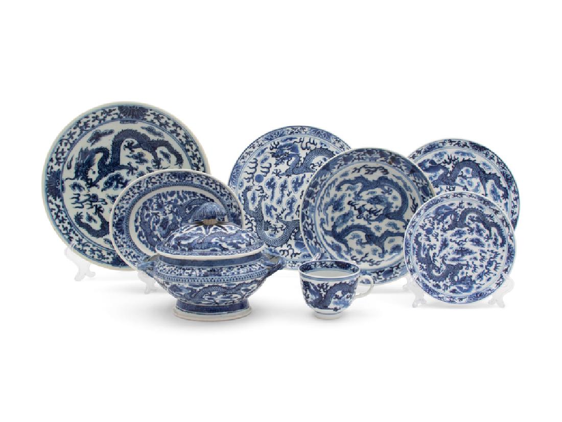 A Set of Chinese Blue and White Porcelain Dinnerware  (1 of 1)