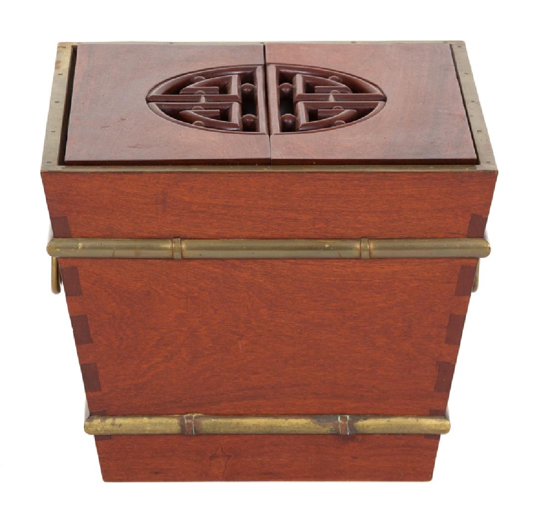 A Chinese Brass Bound Hardwood Jardiniere  (1 of 1)