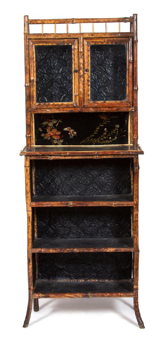 A Victorian Style Burnt Bamboo and Lacquer Display (1 of 1)