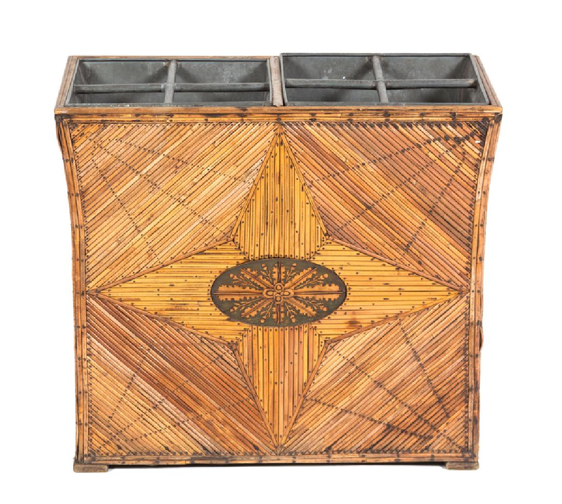 A Bamboo Clad Metal Umbrella Stand  (1 of 1)