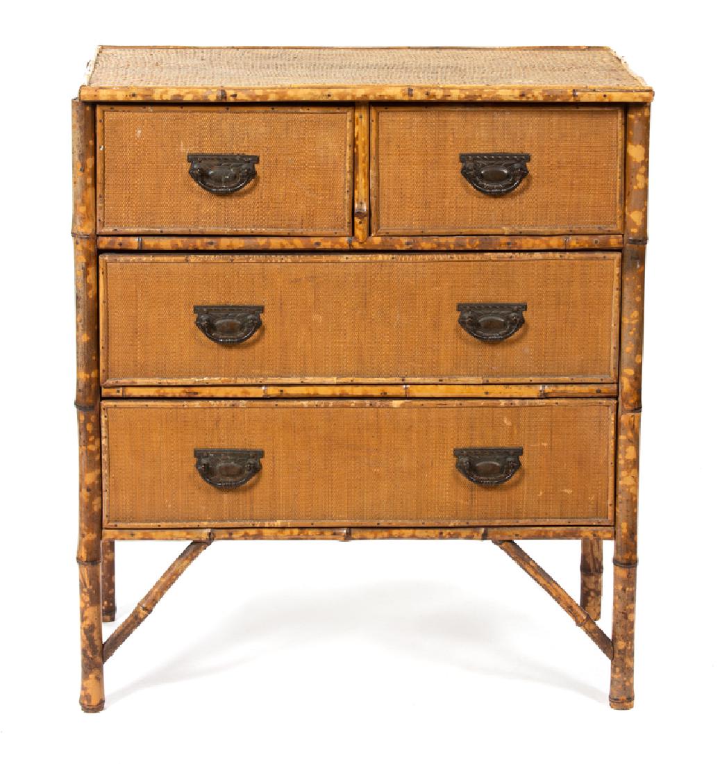 A Victorian Style Bamboo and Rattan Chest of Drawers (1 of 1)