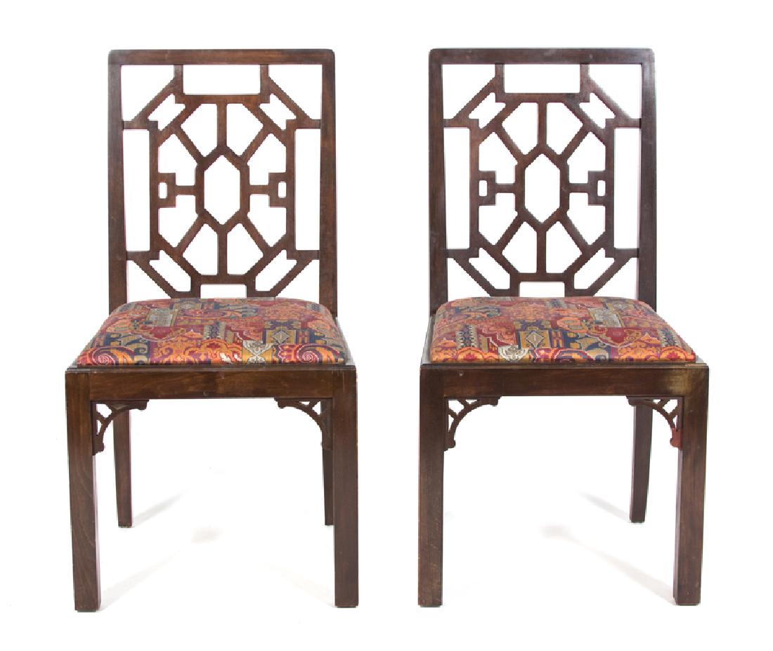 Sixteen Chinese Chippendale Style Mahoganized  Dining (1 of 1)