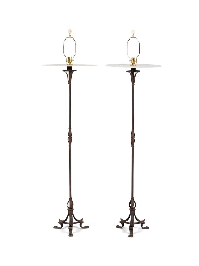 A Pair of Modern Metal Base Floor Lamps (1 of 1)