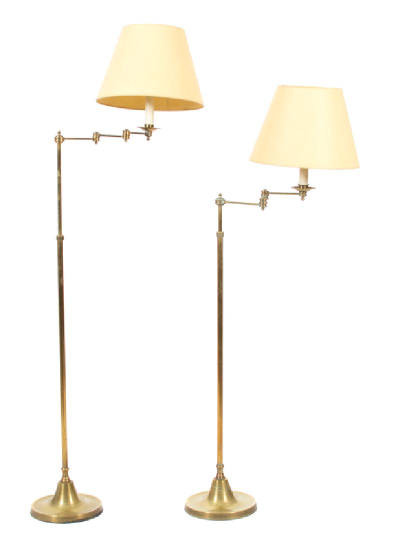 A Pair of Brass Adjustable Floor Lamps (1 of 1)