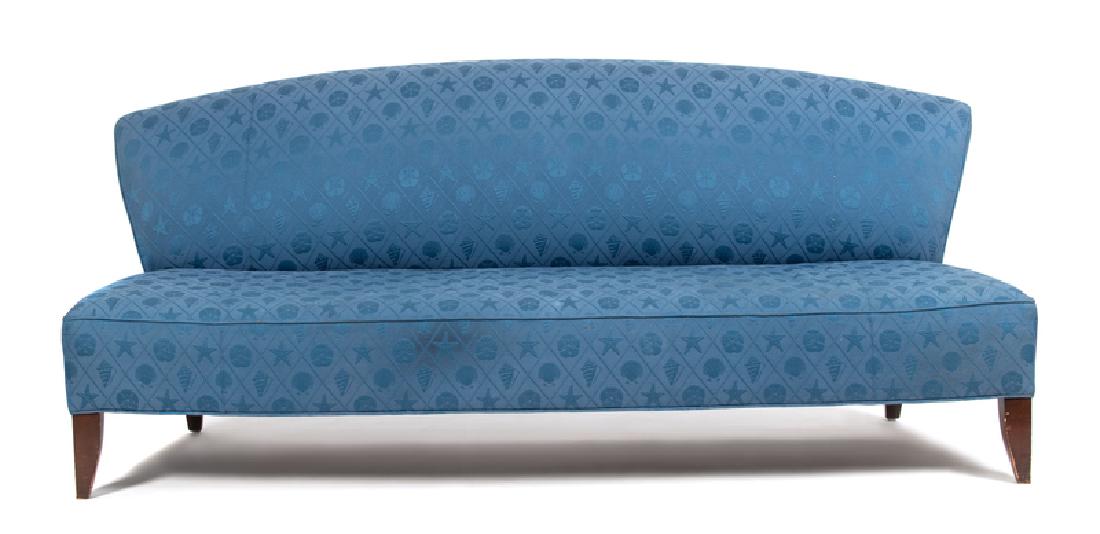 A Contemporary Upholstered Curved-back Settee (1 of 1)