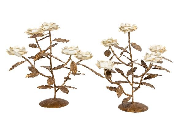 A Pair of Painted Tole Five-Light Candelabra (1 of 1)