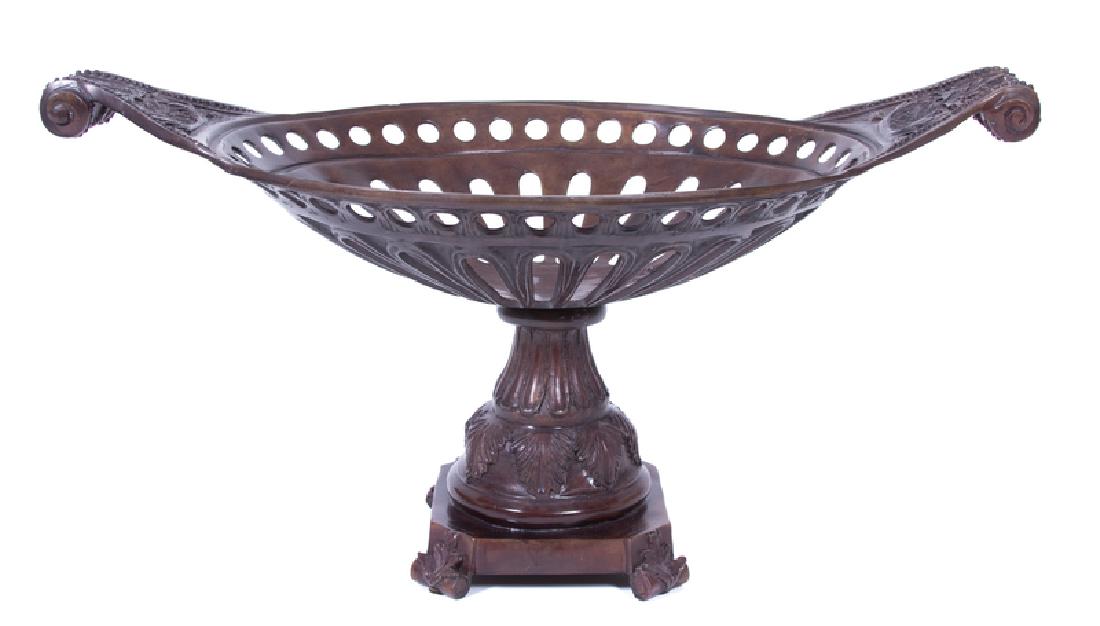 A Patinated Cast Metal Centerpiece Basket Height 15 1/2 (1 of 1)