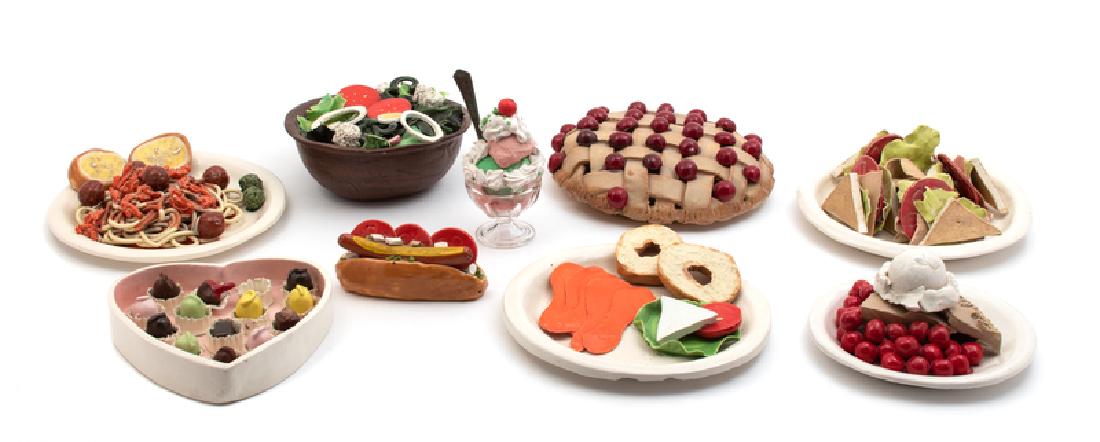 A Collection of Painted Ceramic Faux Food Plates and (1 of 1)