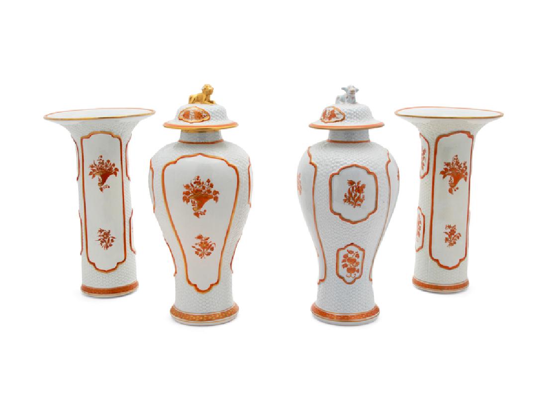 A Four Piece Mottahedeh Garniture  (1 of 1)