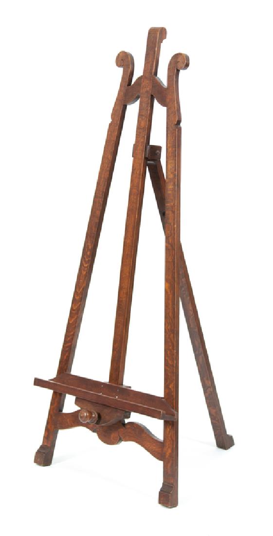 An English Carved and Stained Oak Easel  (1 of 1)