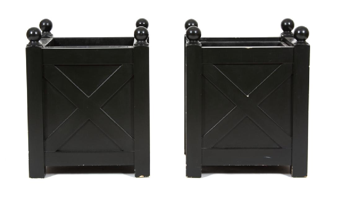 A Pair of Regency Style Black Composition Planters  (1 of 1)