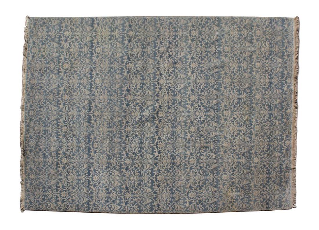 A Contemporary Blue and White Design Wool Rug (1 of 1)