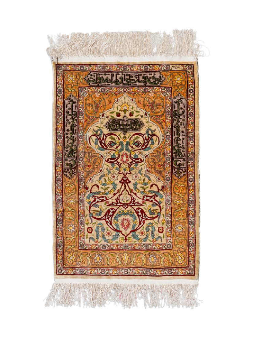 A Hereke Silk Prayer Rug  (1 of 1)