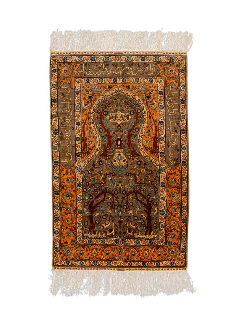 A Hereke Silk Prayer Rug  (1 of 1)