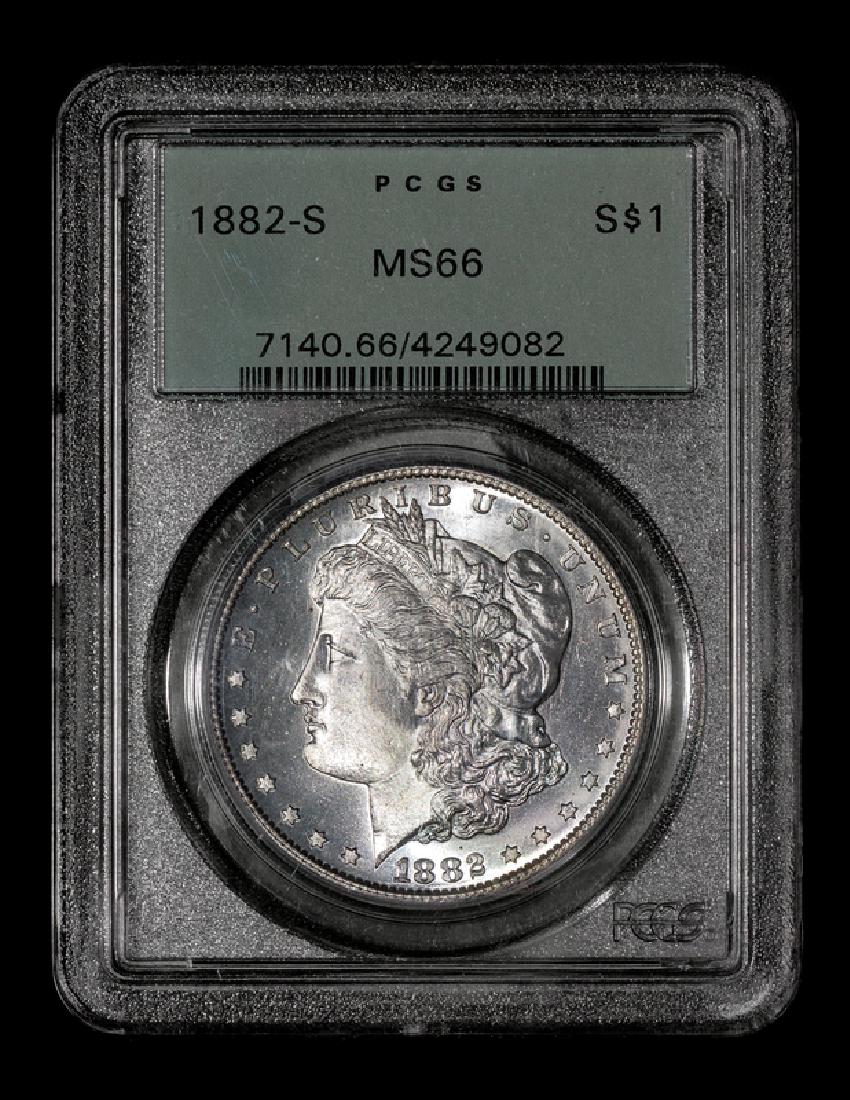 A United States 1882-S Morgan $1 Coin (PCGS MS66) (1 of 2)