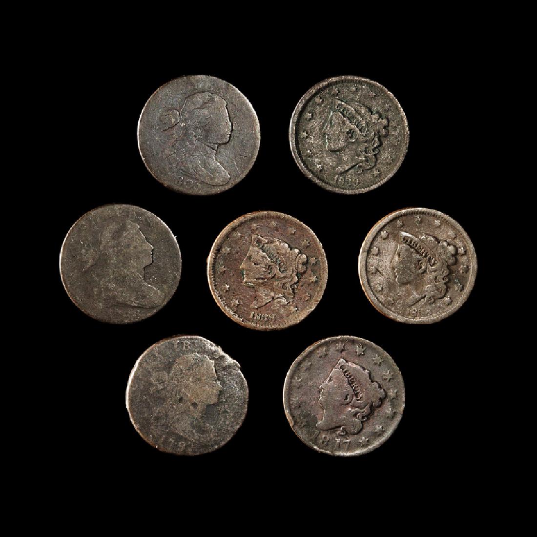 A Group of Seven United States Large-Size 1c Coins (1 of 2)