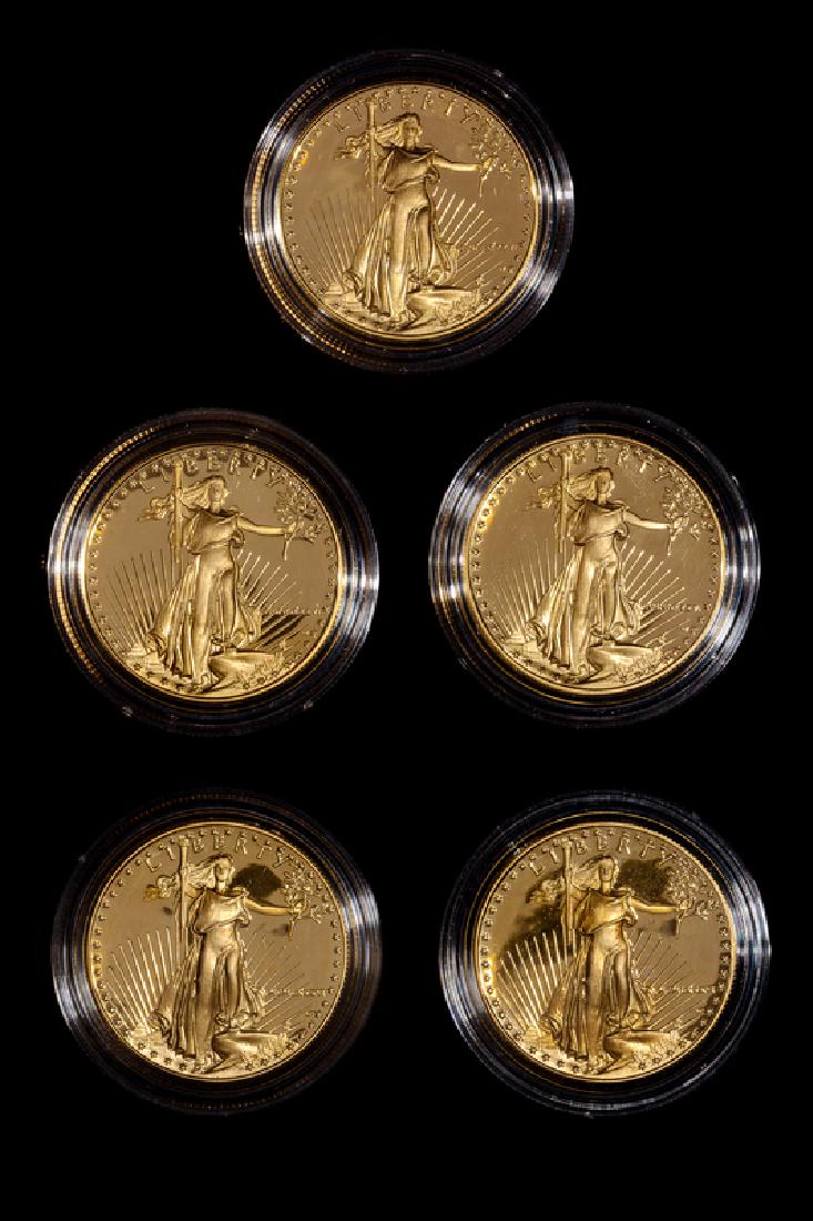 *A Group of Five United States 1986 Gold Eagle 1 Oz. (1 of 2)