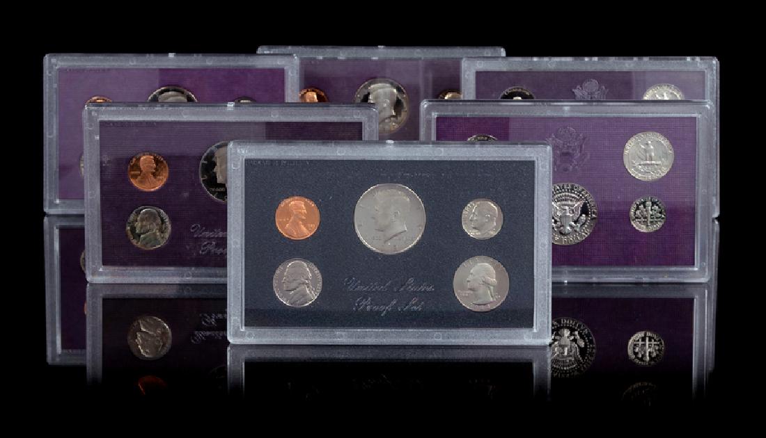 *A Group of  Six United States Five-Coin Proof Sets (1 of 1)