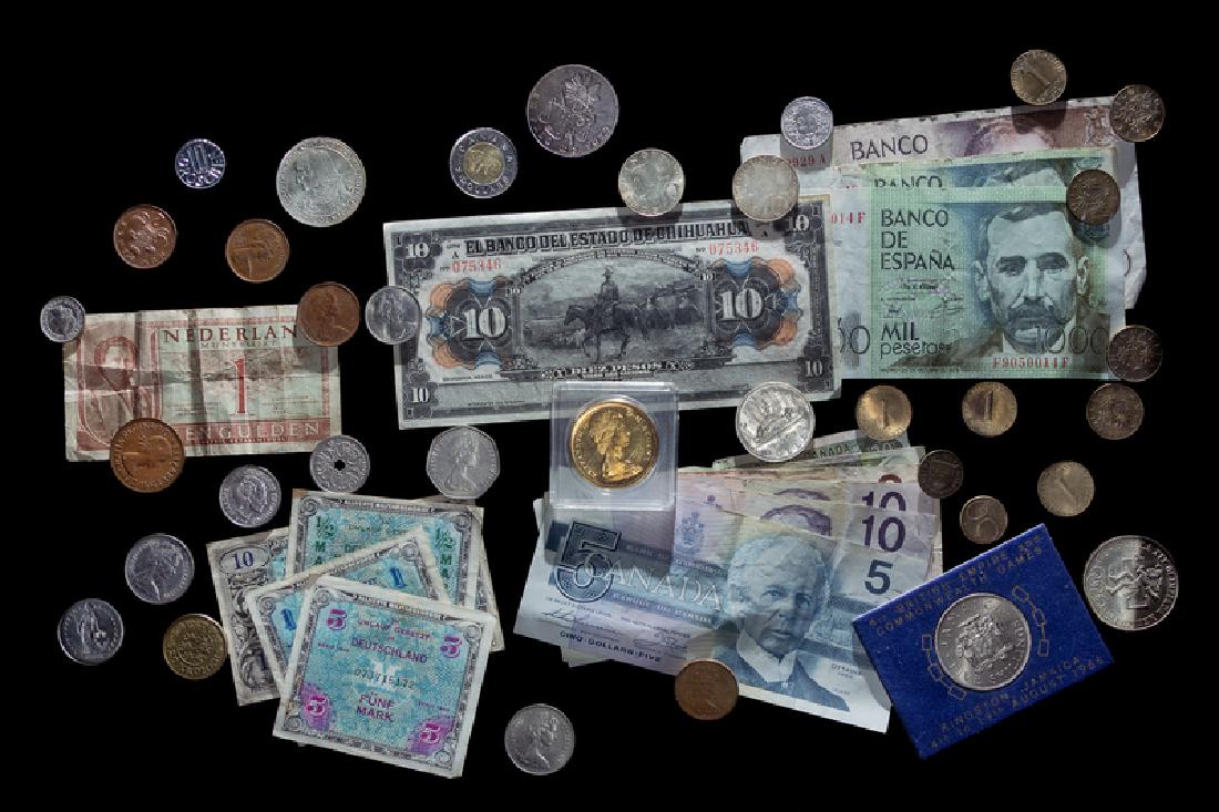 A Collection of International Coins and Paper Money (1 of 1)