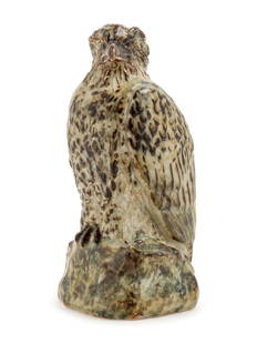 A Royal Copenhagen Stoneware Eagle, Karl Larsen: A Royal Copenhagen Stoneware Eagle, Karl Larsen LATE 20TH CENTURYmarked 22605 on underside.Height 8 1/4 inches.