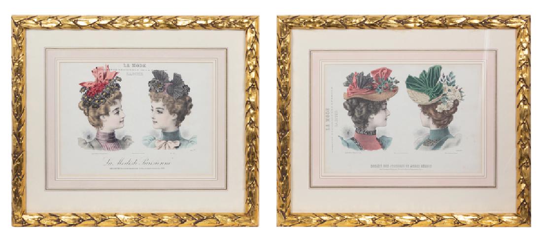 A Pair of French Prints each matted and framed (1 of 1)