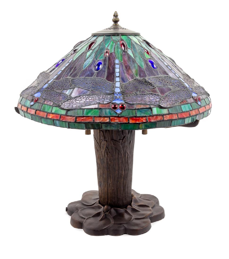 A Tiffany Studios Style Leaded Glass Lamp LATE (1 of 1)