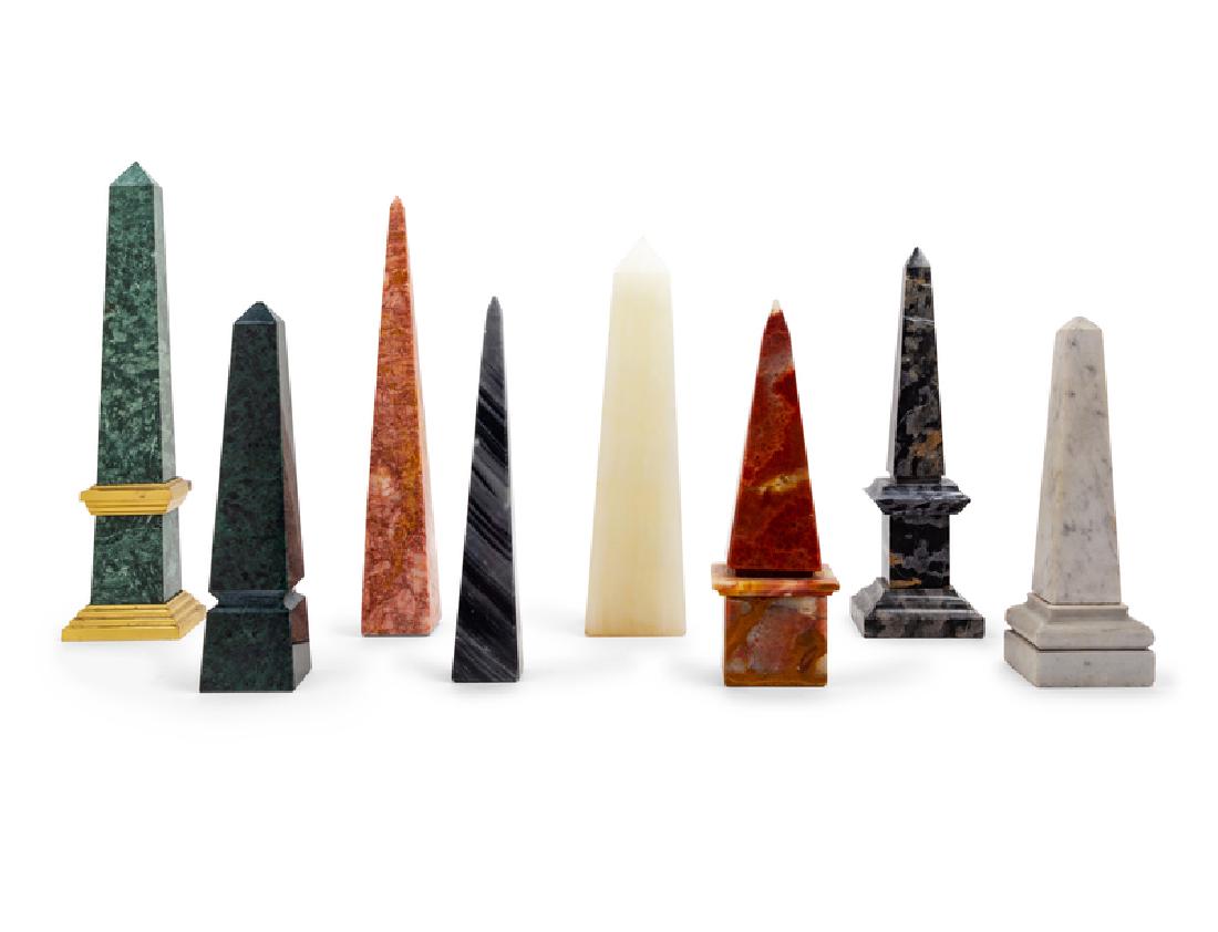 A Collection of Eight Marble and Onyx Obelisks (1 of 1)