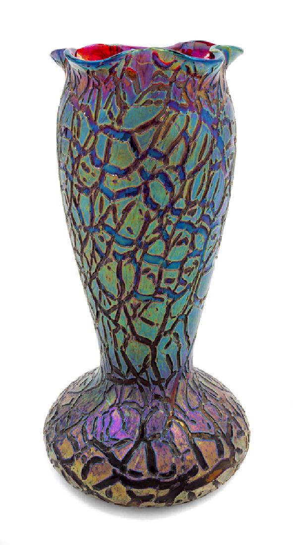 An Austrian Iridescent Glass Vase Height 9 1/2 (1 of 1)