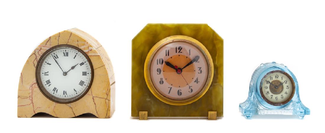 Three Desk Clocks 20TH CENTURY one marble (1 of 1)