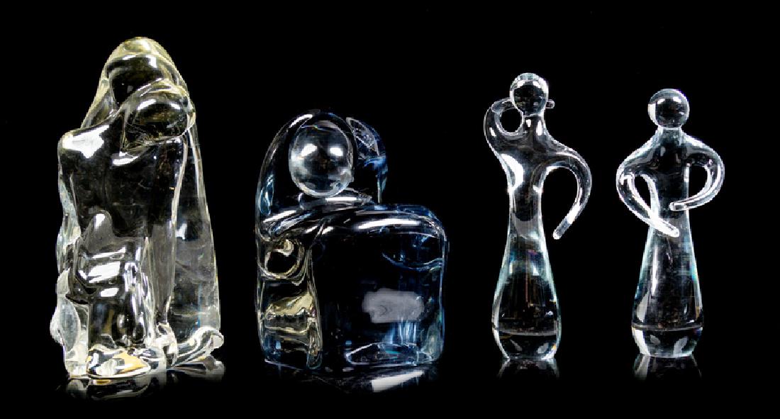 A Group of Four Glass Figural Groups Late 20th (1 of 1)