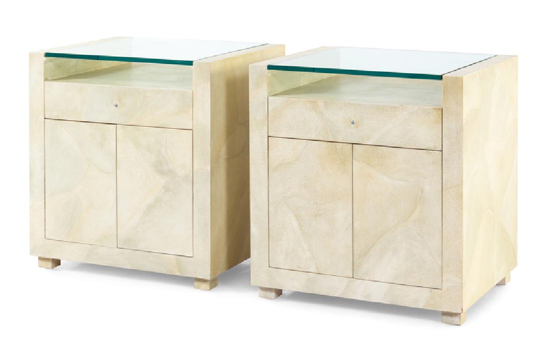 A Pair of Parchment Veneered Side Tables SECOND (1 of 1)