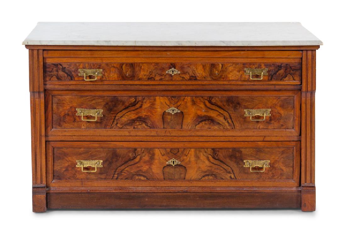 An Eastlake Style Marble Topped Commode having (1 of 1)