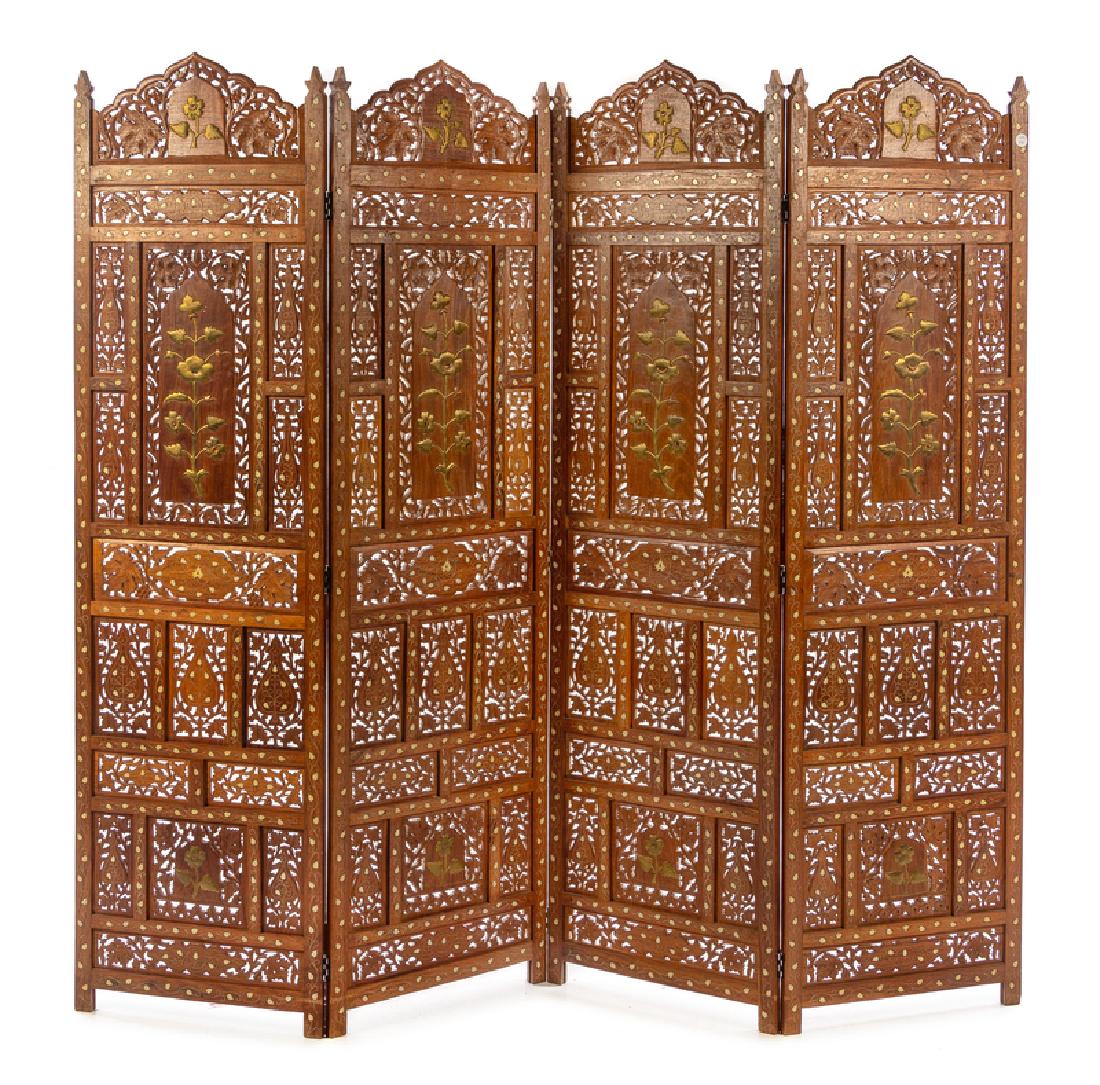 A Southeast Asian Four-Panel Floor Screen  (1 of 1)