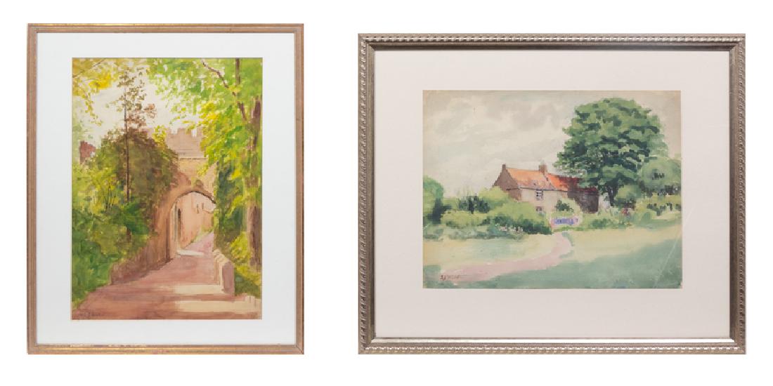 Samuel J. Wild (British, 1878-1959): Samuel J. Wild (British, 1878-1959) Landscapes with Houses (4 works) watercolors Largest 16 x 12 inches.