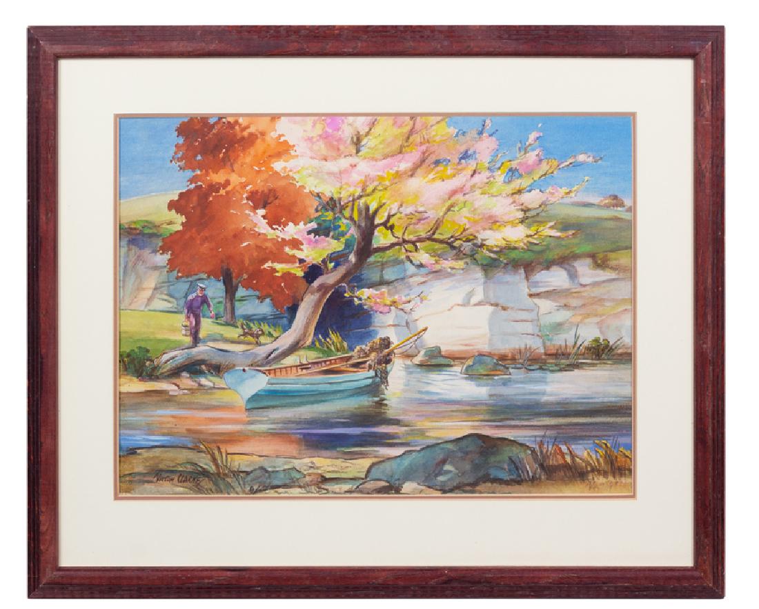 Victor Clarke(20th century)Going Fishingwatercolor on (1 of 2)