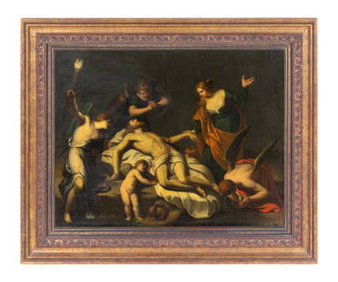 After Alessandro Turchi (19th/20th century): After Alessandro Turchi (19th/20th century) Untitled (The Lamentation of Christ) oil on canvas 18 x 23 inches.