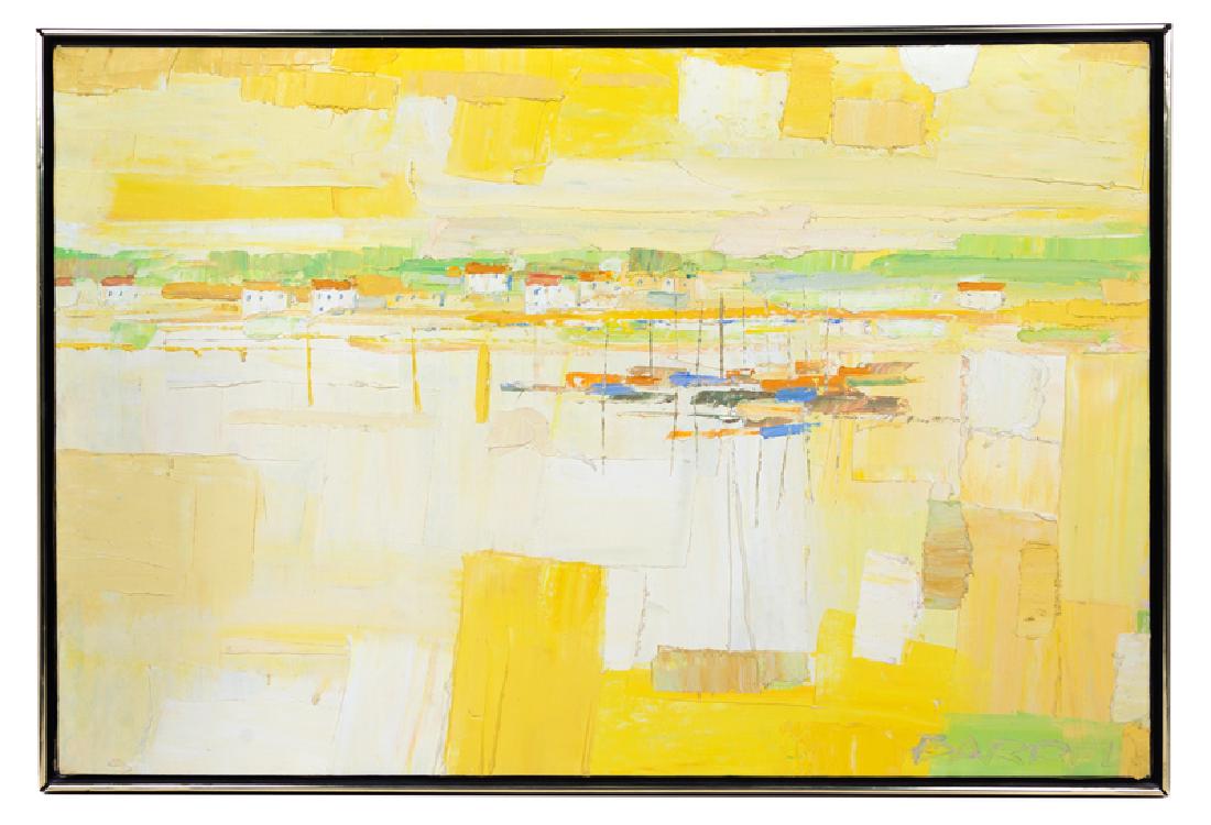 Italo Botti(20th Century)Abstract Compositionoil on: Italo Botti(20th Century)Abstract Compositionoil on canvassigned Barrel (lower right) Canvas: 24 x 36 1/4 inches.