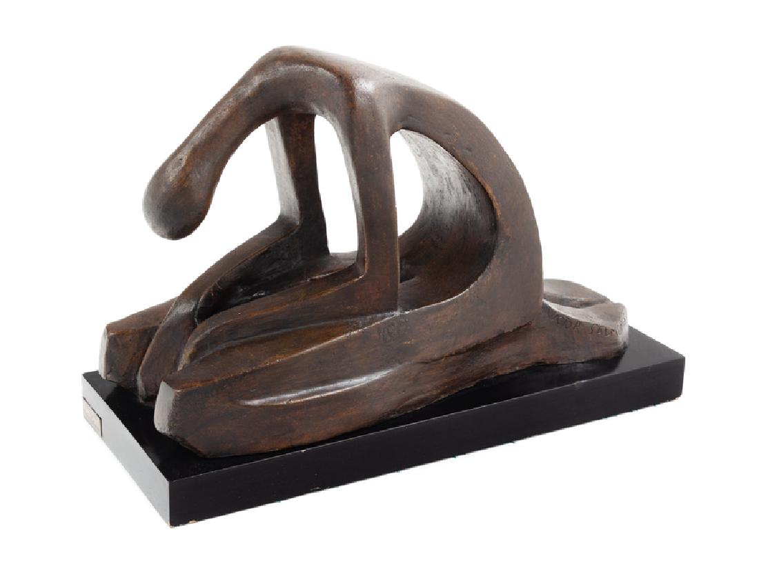 Victor Salmones (Mexican, 1937-1989) With Compassion He: Victor Salmones (Mexican, 1937-1989) With Compassion He Listened to All bronze inscribed Victor Salmones 10 x 17 x 6 inches. Please note this lot is a maquette for a full-scale model located at the Sh
