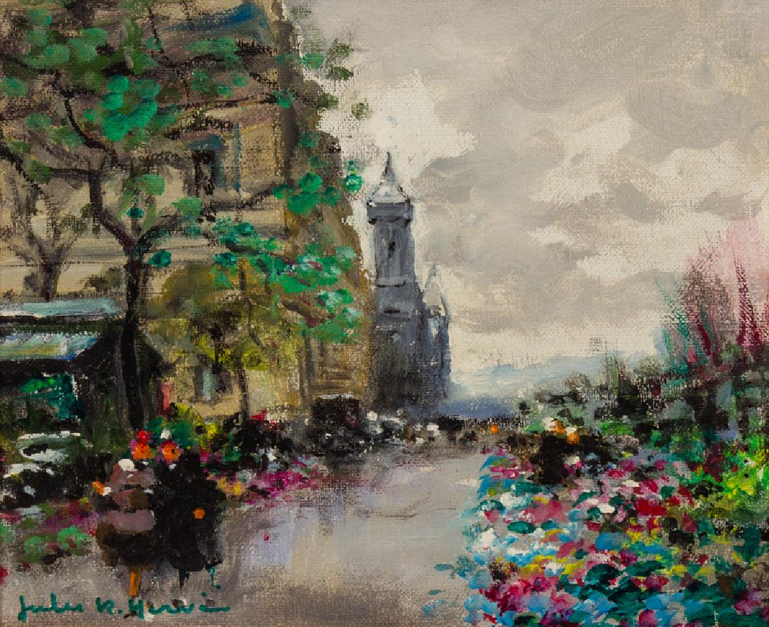 Jules René Hervé (French, 1887-1981) Flower Stalls in (1 of 1)