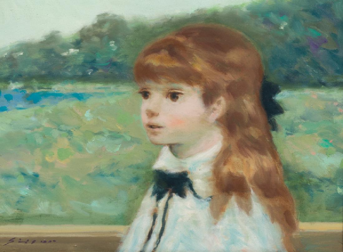 André Gisson (American, 1921-2003) Portrait of a Girl: André Gisson (American, 1921-2003) Portrait of a Girl oil on canvas signed Gisson (lower left) 9 x 12 inches.