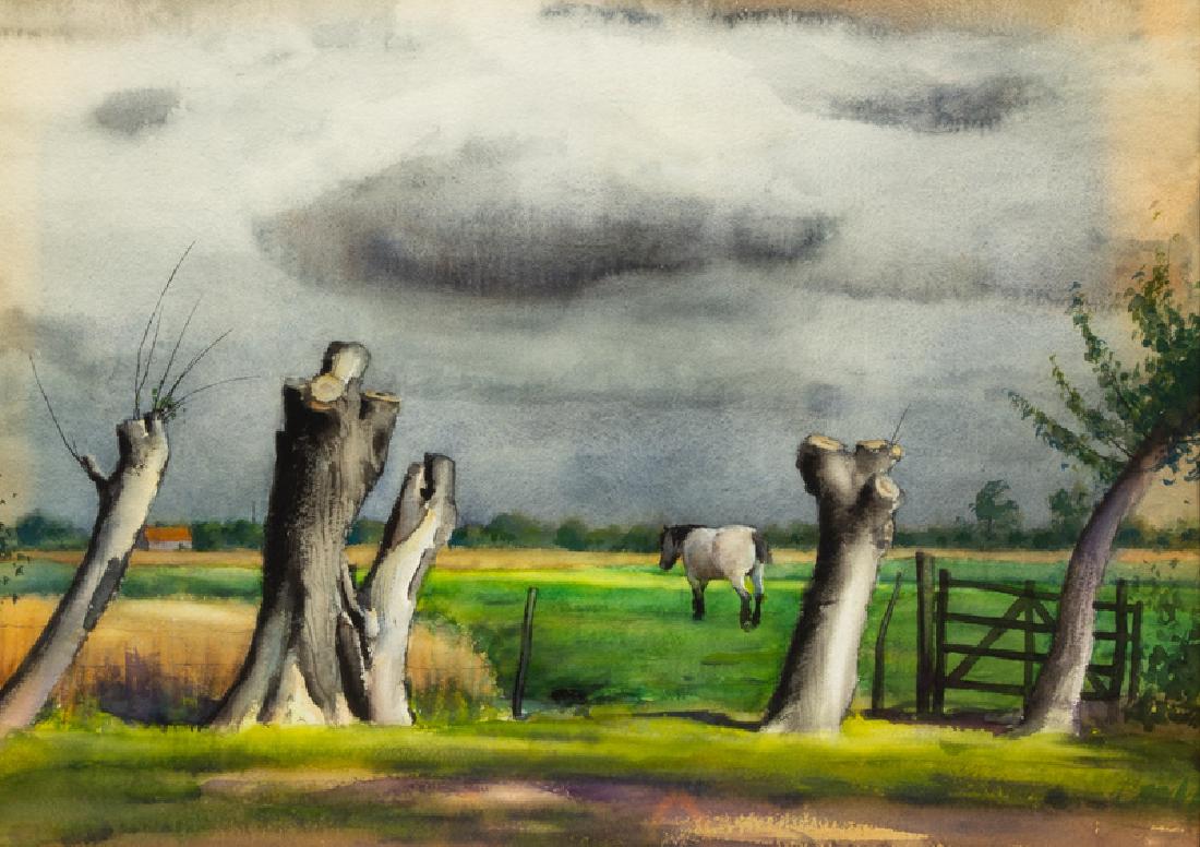 Harry Leith-Ross (American, 1886-1973) Horse in a: Harry Leith-Ross (American, 1886-1973) Horse in a Field watercolor on paper signed Leith-Ross (lower left) 25 1/2 x 28 1/2 inches.