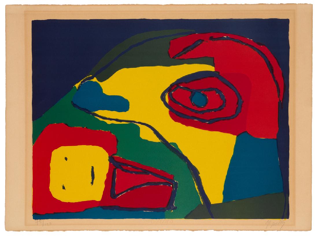Karel Appel (Dutch, 1921-2006) La Mama Aux Yuex Bleus, (1 of 2)