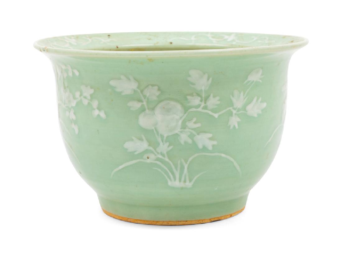 A Chinese Celadon Glazed Porcelain Cache Pot of deeply (1 of 1)