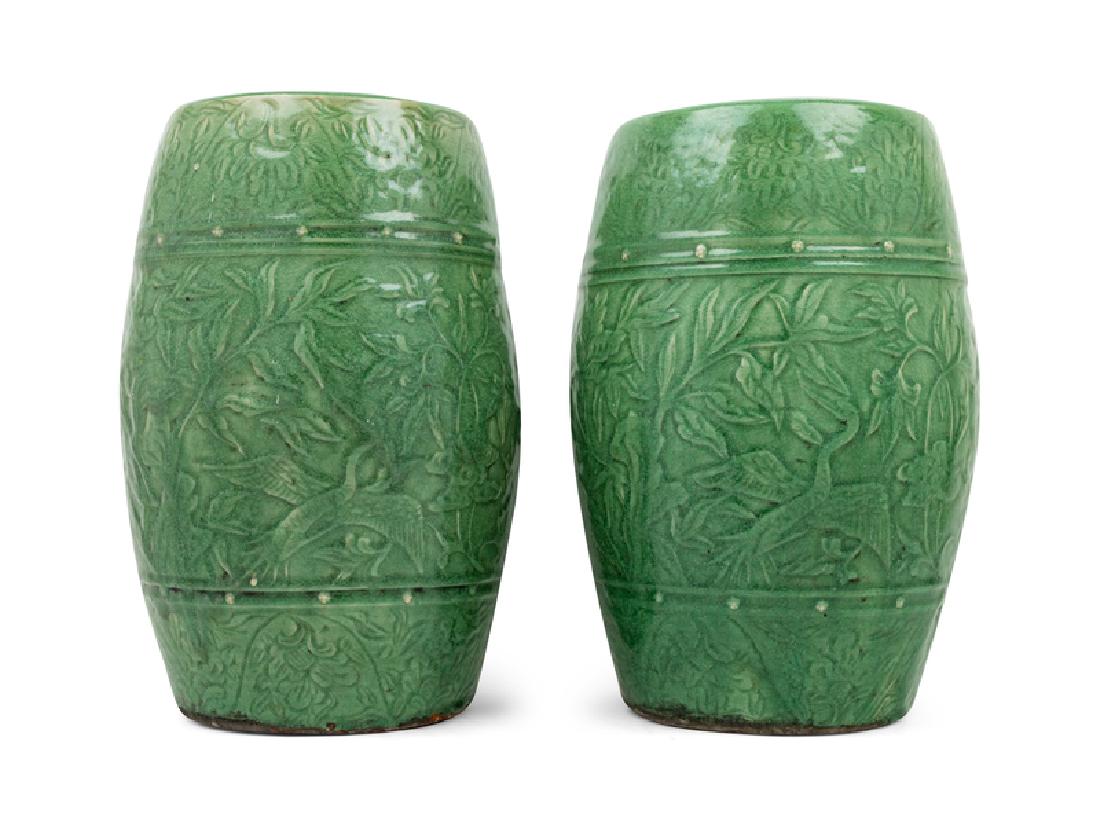 A Pair of Chinese Celadon Glazed Porcelain Garden (1 of 2)